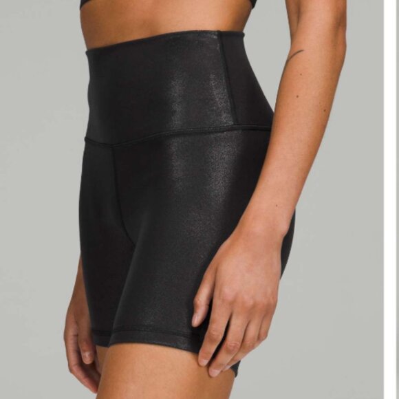 Lululemon Align HR Short 6” Size 6 Shine Radiate Foil Print Black High Rise - Picture 3 of 8